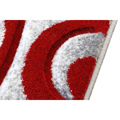 BLNK Willow Collection Modern Olefin High-Low Pile Swirled Area Rug - Red, 5'W x 7'L