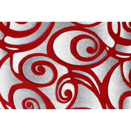 BLNK Willow Collection Modern Olefin High-Low Pile Swirled Area Rug - Red, 5'W x 7'L