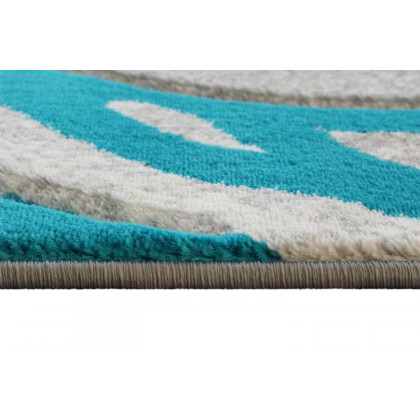 BLNK Willow Collection Modern Olefin High-Low Pile Swirled Area Rug - Turquoise, 5'W x 7'L