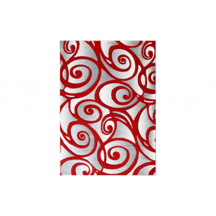 BLNK Willow Collection Modern Olefin High-Low Pile Swirled Area Rug - Red, 8'W x 10'L
