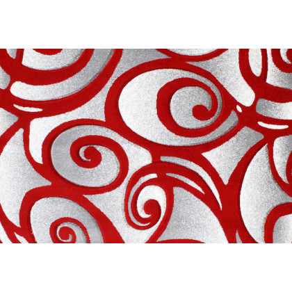 BLNK Willow Collection Modern Olefin High-Low Pile Swirled Area Rug - Red, 8'W x 10'L