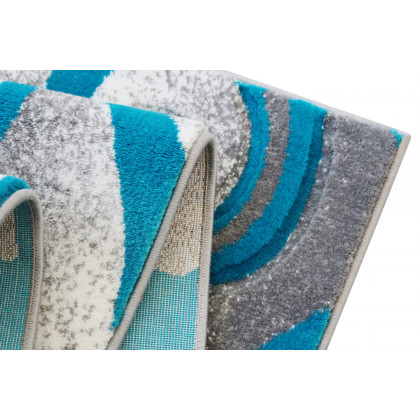 BLNK Willow Collection Modern Olefin High-Low Pile Swirled Area Rug - Turquoise, 8'W x 10'L