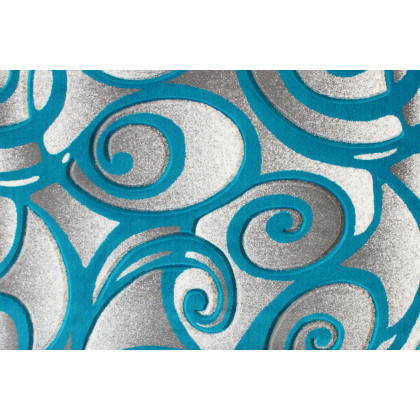 BLNK Willow Collection Modern Olefin High-Low Pile Swirled Area Rug - Turquoise, 8'W x 10'L