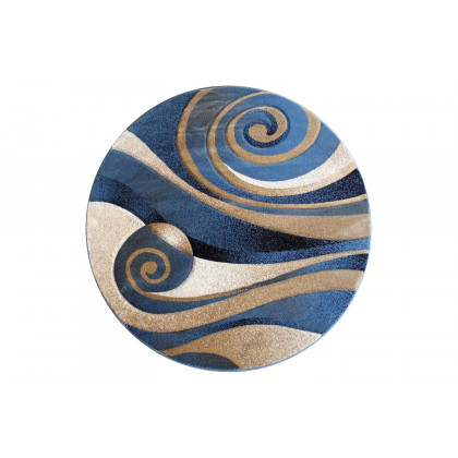 BLNK - Coterie Collection Modern Round Olefin Circular Patterned Indoor Area Rug with Jute Backing