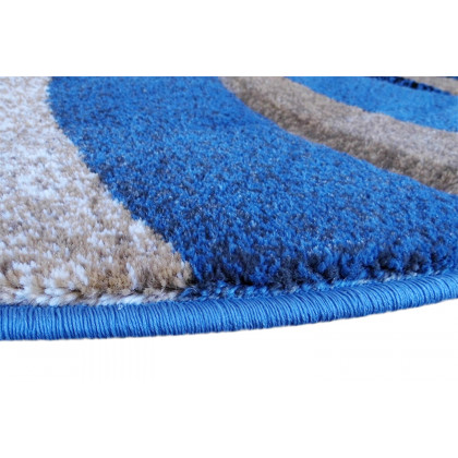 BLNK - Coterie Collection Modern Round Olefin Circular Patterned Indoor Area Rug with Jute Backing