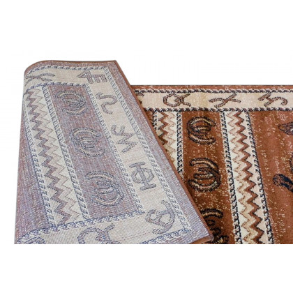 BLNK Hoytt Collection Brown Bucking Bronco Cowboy Area Rug with Jute Backing - 2'W x 7'L
