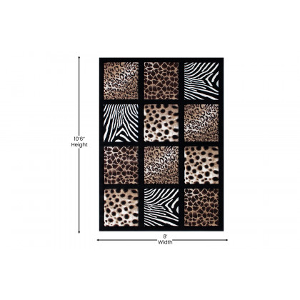 BLNK Menagerie Collection Modern Olefin Animal Print Area Rug - 8'W x 11'L