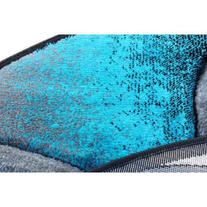BLNK Masie Collection Round Olefin Swirl Area Rug with Jute Backing - Turquoise, 8'W x 8'L