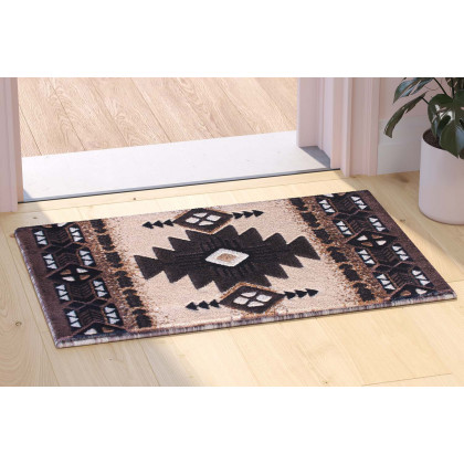 BLNK Mohave Collection Southwestern Style Olefin Traditional Fibers Area Rug with Jute Backing - Brown, 2'W x 3'L