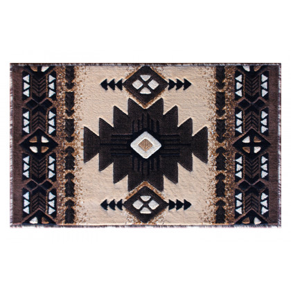 BLNK Mohave Collection Southwestern Style Olefin Traditional Fibers Area Rug with Jute Backing - Brown, 2'W x 3'L