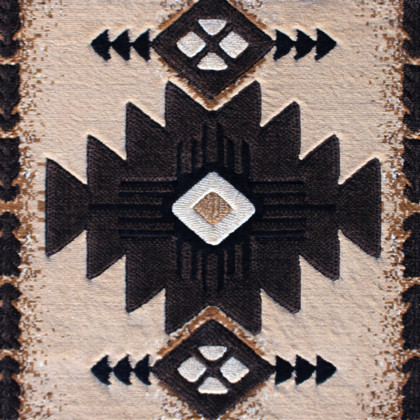 BLNK Mohave Collection Southwestern Style Olefin Traditional Fibers Area Rug with Jute Backing - Brown, 2'W x 3'L