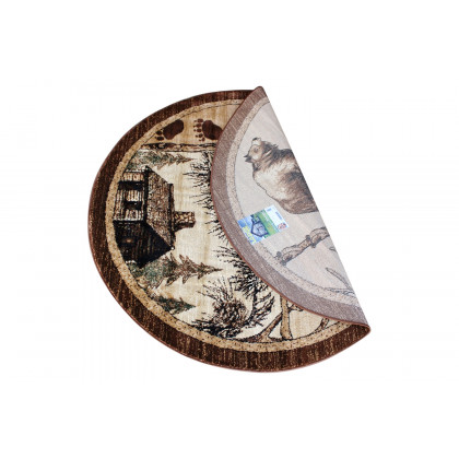 BLNK Vale Collection Olefin Rustic Wildlife Themed Area Rug with Jute Backing - 6'W x 6'L