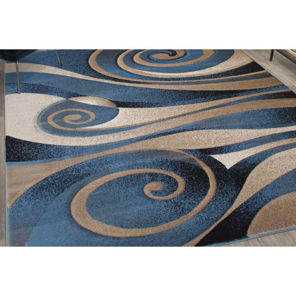 BLNK - Coterie Collection Modern Olefin Circular Patterned Indoor Area Rug with Jute Backing