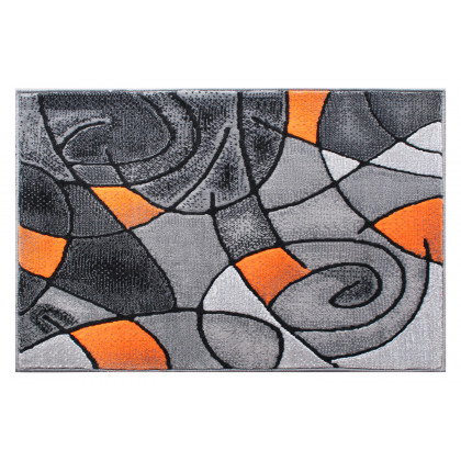 BLNK Jubilee Collection Abstract Olefin Pattern Area Rug with Jute Backing - Orange, 2'W x 3'L