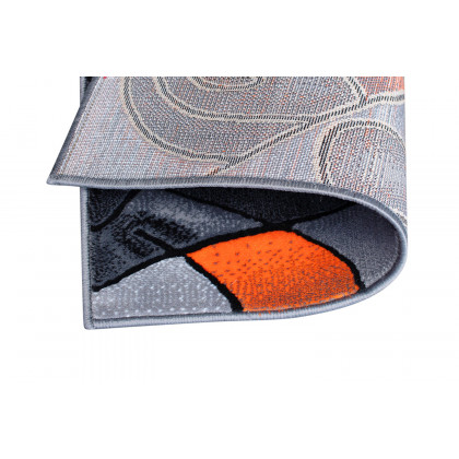 BLNK Jubilee Collection Abstract Olefin Pattern Area Rug with Jute Backing - Orange, 2'W x 3'L