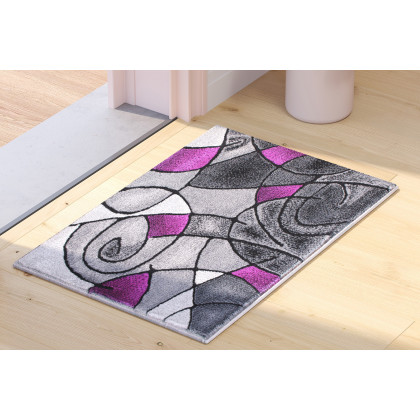 BLNK Jubilee Collection Abstract Olefin Pattern Area Rug with Jute Backing - Purple, 2'W x 3'L