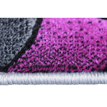 BLNK Jubilee Collection Abstract Olefin Pattern Area Rug with Jute Backing - Purple, 2'W x 3'L