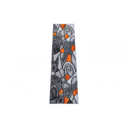 BLNK Jubilee Collection Abstract Olefin Area Rug with Jute Backing - Orange, 2'W x 7'L