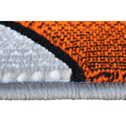 BLNK Jubilee Collection Abstract Olefin Area Rug with Jute Backing - Orange, 2'W x 7'L