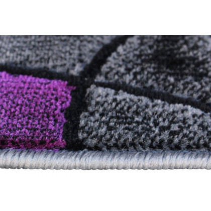BLNK Jubilee Collection Abstract Olefin Area Rug with Jute Backing - Purple, 2'W x 7'L