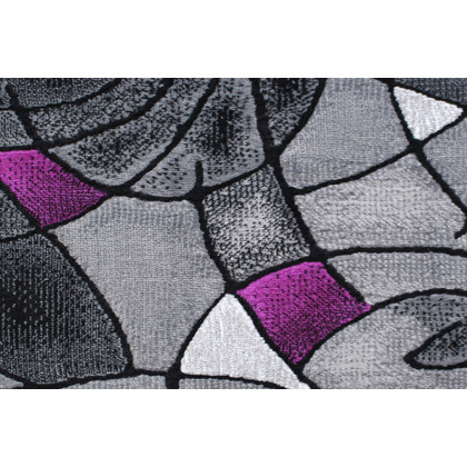 BLNK Jubilee Collection Abstract Olefin Area Rug with Jute Backing - Purple, 2'W x 7'L