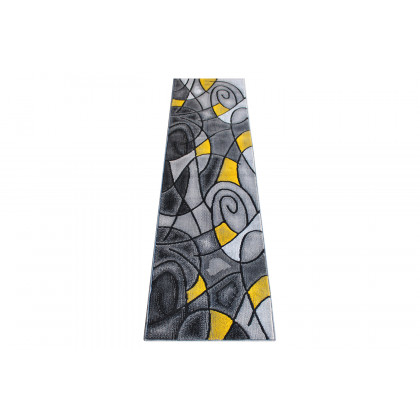 BLNK Jubilee Collection Abstract Olefin Area Rug with Jute Backing - Yellow, 2'W x 7'L