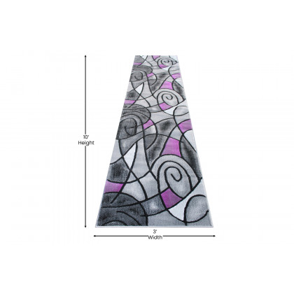 BLNK - Jubilee Collection Abstract Olefin Area Rug in Jute Backing