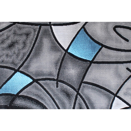 BLNK Jubilee Collection Abstract Olefin Area Rug with Jute Backing - Blue, 5'W x 7'L