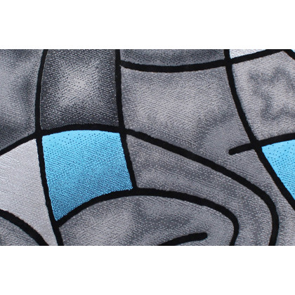 BLNK Jubilee Collection Style 1 Abstract Round Olefin Area Rug with Jute Backing - Red, 7'W x 7'L
