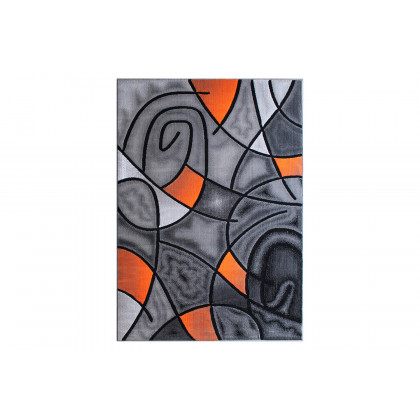 BLNK Jubilee Collection Abstract Olefin Area Rug with Jute Backing - Orange, 8'W x 10'L