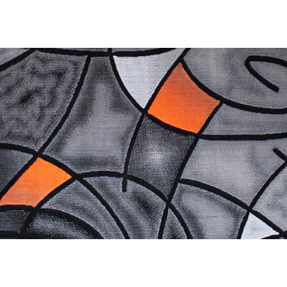 BLNK Jubilee Collection Abstract Olefin Area Rug with Jute Backing - Orange, 8'W x 10'L