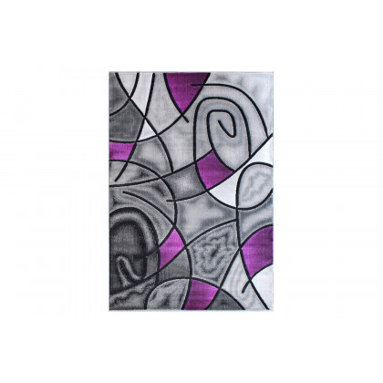 BLNK Jubilee Collection Abstract Olefin Area Rug with Jute Backing - Purple, 8'W x 10'L