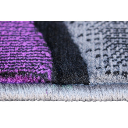 BLNK Jubilee Collection Abstract Olefin Area Rug with Jute Backing - Purple, 8'W x 10'L