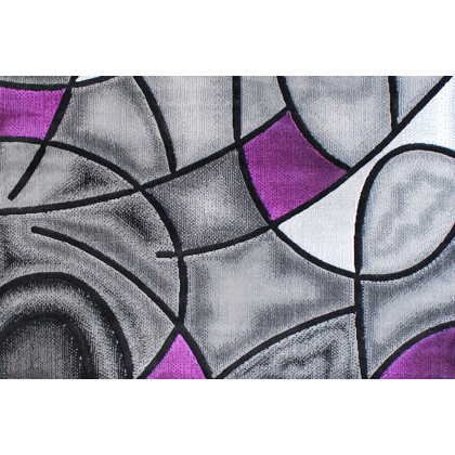 BLNK Jubilee Collection Abstract Olefin Area Rug with Jute Backing - Purple, 8'W x 10'L