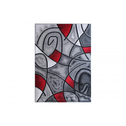 BLNK Jubilee Collection Abstract Olefin Area Rug with Jute Backing - Red, 8'W x 10'L