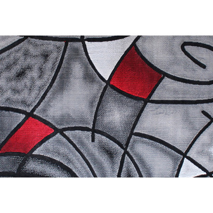 BLNK Jubilee Collection Abstract Olefin Area Rug with Jute Backing - Red, 8'W x 10'L