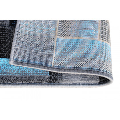 BLNK Elio Collection Olefin Color Blocked Area Rug with Jute Backing - Blue, 2'W x 3'L