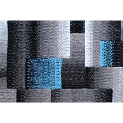BLNK Elio Collection Olefin Color Blocked Area Rug with Jute Backing - Blue, 2'W x 3'L