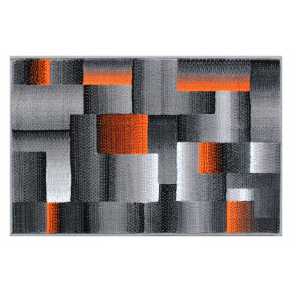 BLNK Elio Collection Olefin Color Blocked Area Rug with Jute Backing - Orange, 2'W x 3'L