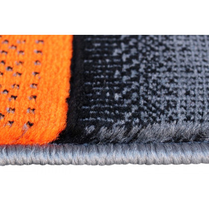 BLNK Elio Collection Olefin Color Blocked Area Rug with Jute Backing - Orange, 2'W x 3'L