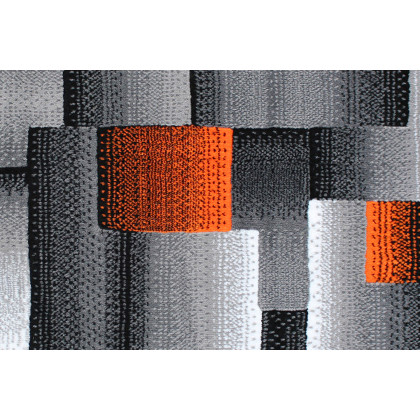 BLNK Elio Collection Olefin Color Blocked Area Rug with Jute Backing - Orange, 2'W x 3'L