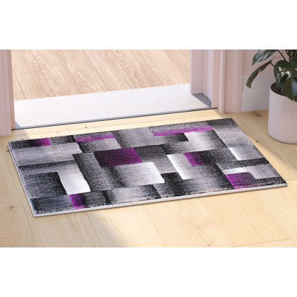 BLNK - Elio Collection Olefin Color Blocked Area Rug with Jute Backing