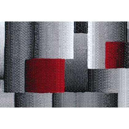 BLNK Elio Collection Olefin Color Blocked Area Rug with Jute Backing - Red, 2'W x 3'L