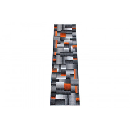 BLNK Elio Collection Olefin Color Blocked Area Rug with Jute Backing - Orange, 2'W x 7'L