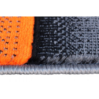BLNK Elio Collection Olefin Color Blocked Area Rug with Jute Backing - Orange, 2'W x 7'L