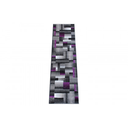 BLNK Elio Collection Olefin Color Blocked Area Rug with Jute Backing - Purple, 2'W x 7'L