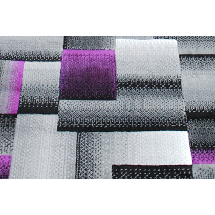 BLNK Elio Collection Olefin Color Blocked Area Rug with Jute Backing - Purple, 3'W x 16'L