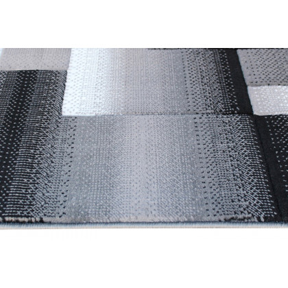 BLNK Elio Collection Olefin Color Blocked Area Rug with Jute Backing - Gray, 5'W x 7'L