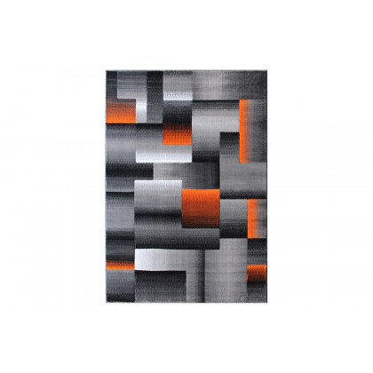BLNK Elio Collection Olefin Color Blocked Area Rug with Jute Backing - Orange, 5'W x 7'L
