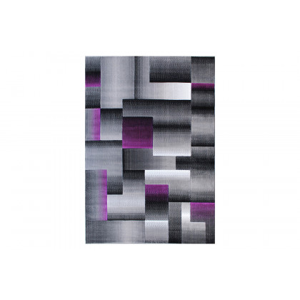 BLNK Elio Collection Olefin Color Blocked Area Rug with Jute Backing - Purple, 5'W x 7'L